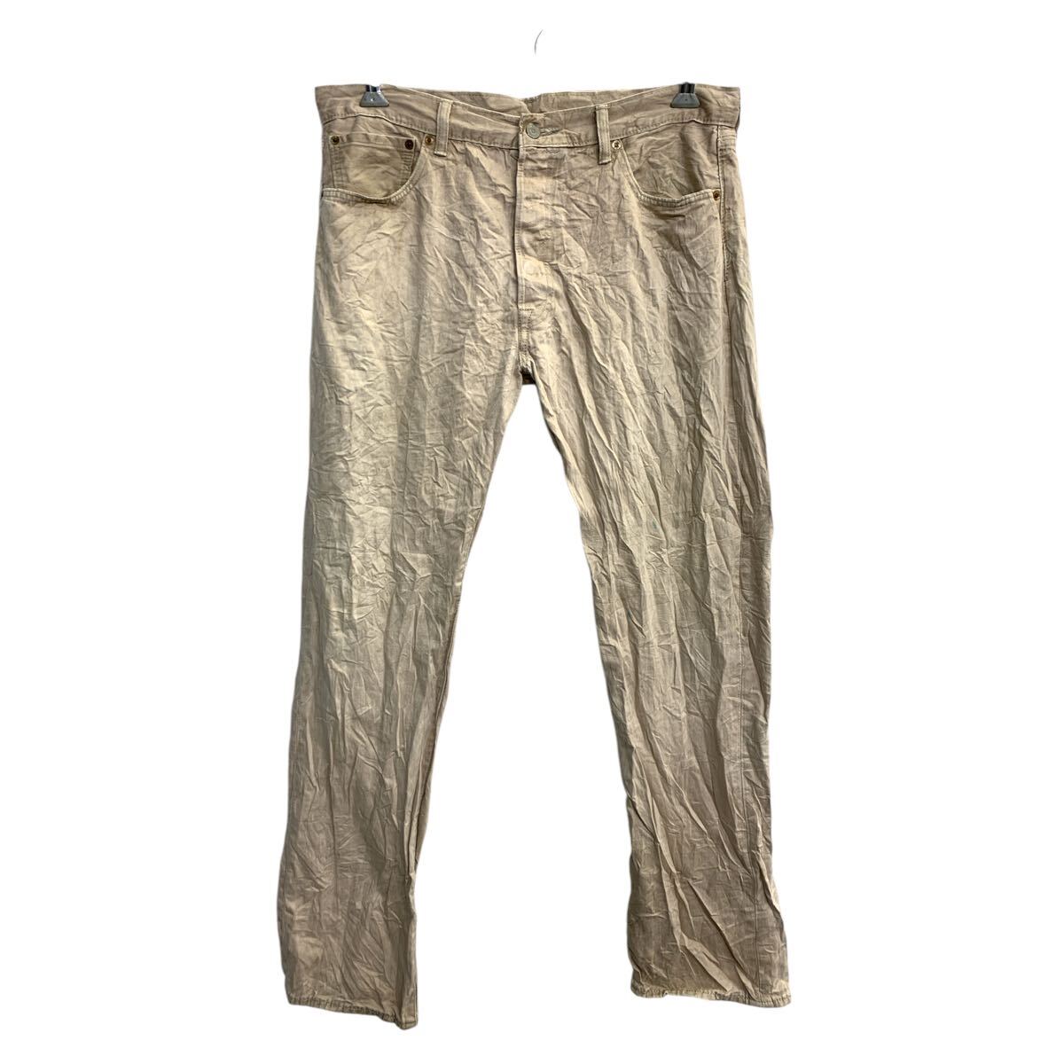 【中古】【古着】 Levi's 501 デニムパンツ W36 リーバイス ボタンフライ ビッグサイズ ライトベージュ 古着卸 アメリカ仕入 2503-1172