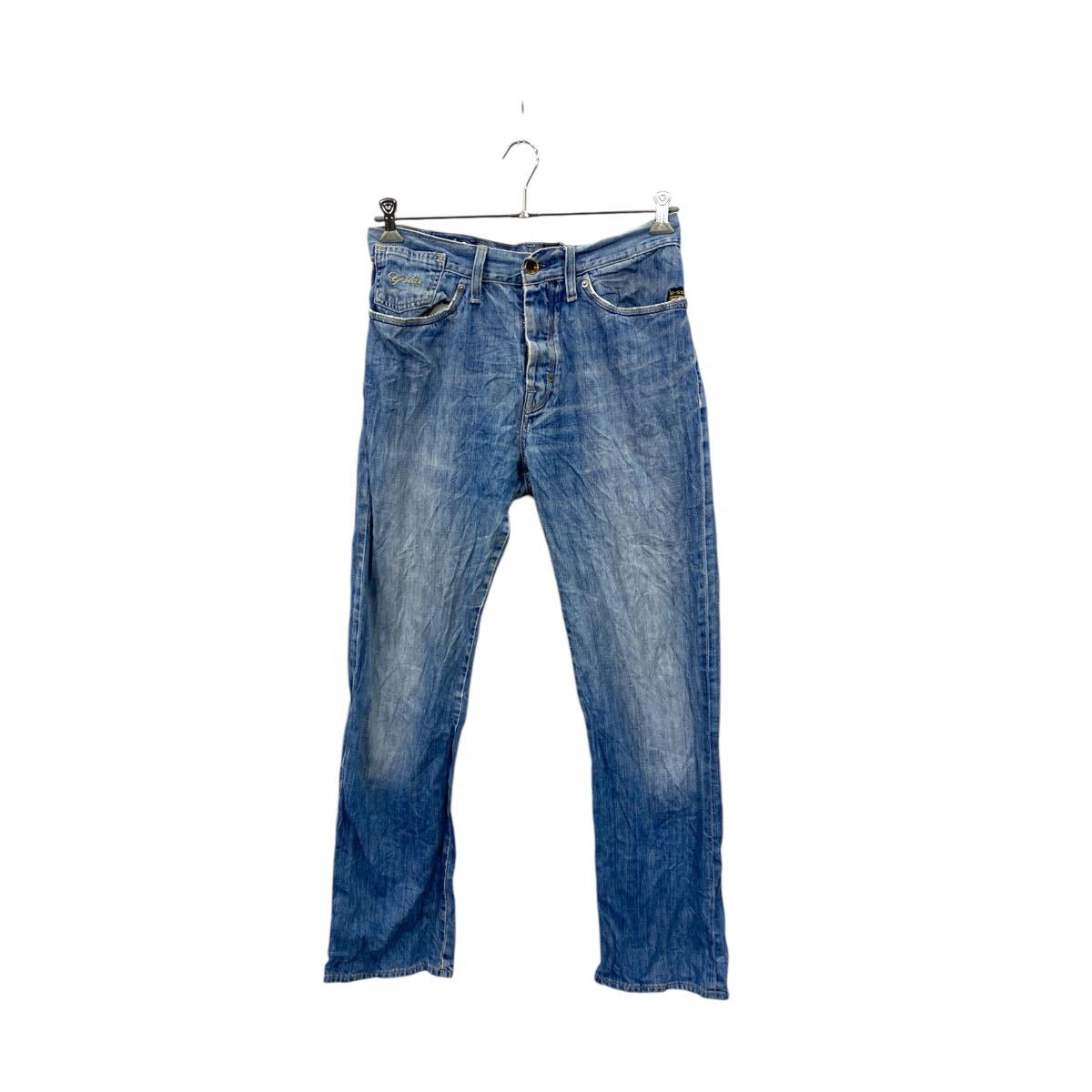 【中古】【古着】 G-STAR RAW デニムパンツ W32 ジースターロウ ボタンフライ ライトブルー 古着卸 アメリカ仕入 2503-1245