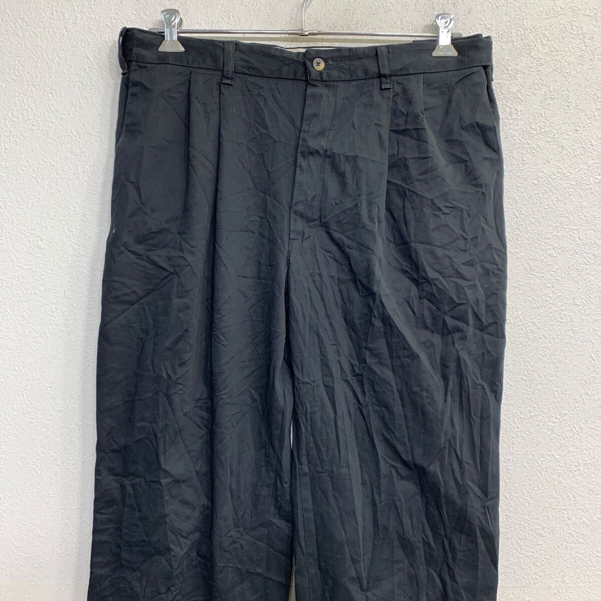 【中古】【古着】 Wrangler チノパン W36 ラングラー タックパンツ ビッグサイズ ブラック コットン メキシコ製 古着卸 アメリカ仕入 2503-1261