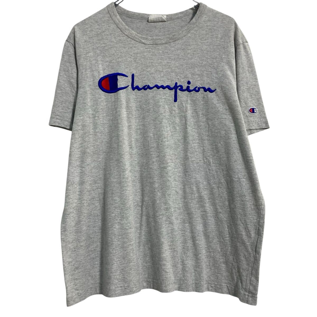 【中古】【古着】 Champion 半袖 ロゴTシャツ L グレー チャンピオン リバースウィーブ クルーネック 古着卸 アメリカ仕入 a703-6684