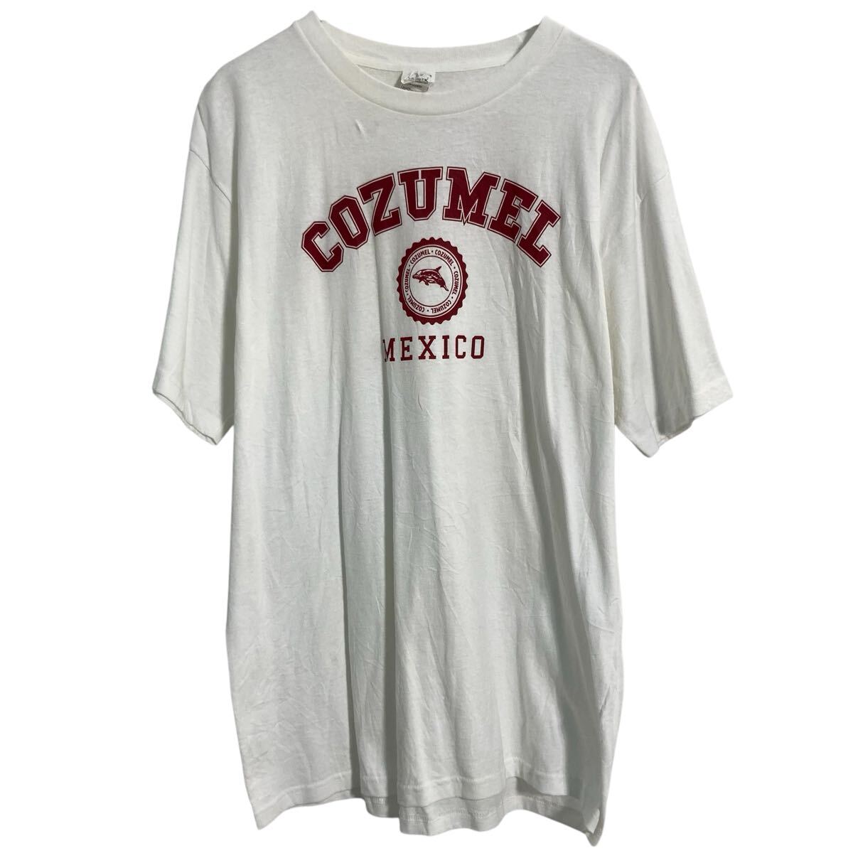 【中古】【古着】 YAZBEK 半袖 プリントTシャツ L ホワイト ヤズベク クルーネック メキシコ製 00s 古着卸 アメリカ仕入 a703-6691