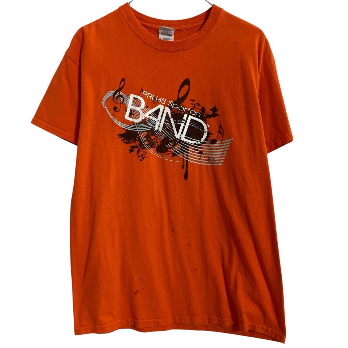 【中古】【古着】 GILDAN 半袖 プリントTシャツ M オレンジ ギルダン バンド クルーネック 音楽 古着卸 アメリカ仕入 a703-6704