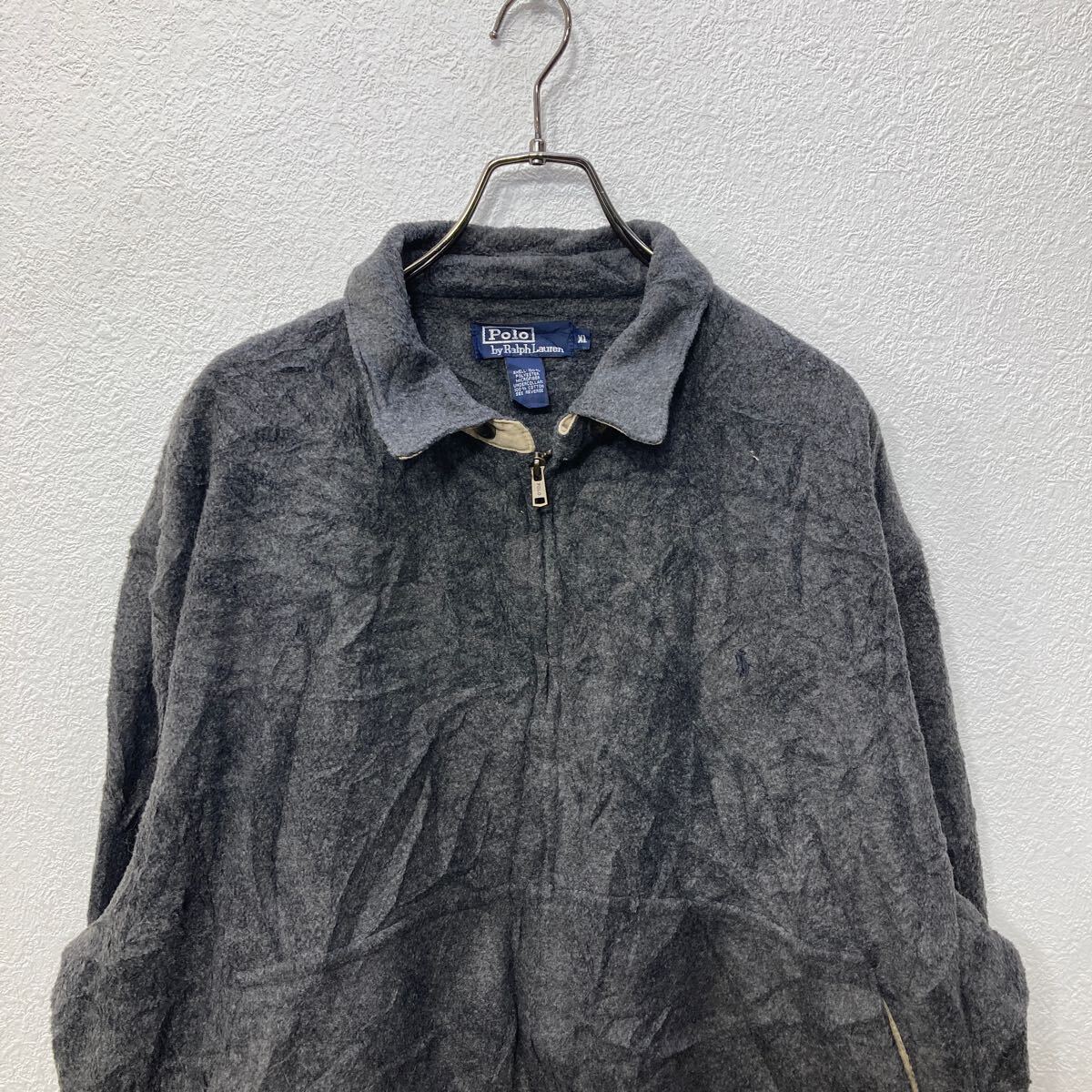 【中古】【古着】 Polo Ralph Lauren フリーススイングトップ XLサイズ位 表記サイズXL ポロラルフローレン グレー 古着卸 アメリカ仕入 t2503-3408