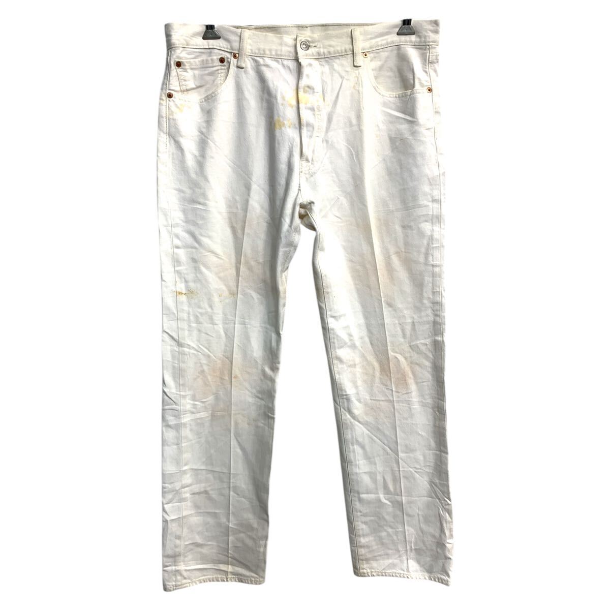 【中古】【古着】 Levi's 501 デニムパンツ W36 リーバイス ボタンフライ ビッグサイズ ホワイト コットン メキシコ製 古着卸 アメリカ仕入 2503-1467