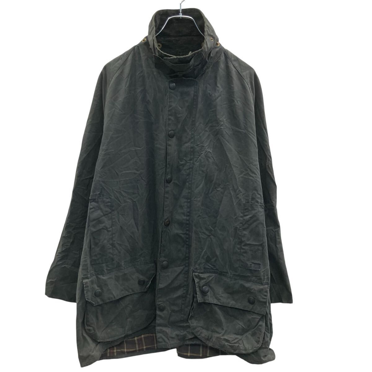 【中古】【古着】 Barbour オイルドジャケット C46 L〜 ブラック バブアー ジップアップ スナップボタン 襟コーデュロイ 古着卸 アメリカ仕入 a703-6817(4.0)