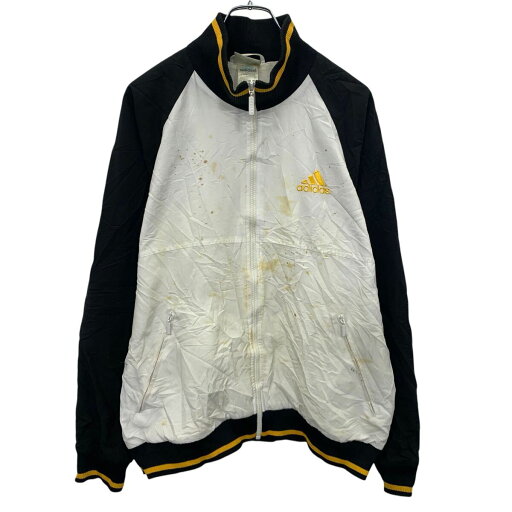 【中古】【古着】 adidas ブルゾンジャケット M ホワイト ブラック アディダス ジップアップ ワンポイント ロゴ スポーティー 古着卸 アメリカ仕入 a703-6888 【中古】【古着】 adidas ブルゾンジャケット M ホワイト ブラック アディダス ジップアップ ワンポイント ロゴ スポーティー 古着卸 アメリカ仕入 a703-6888