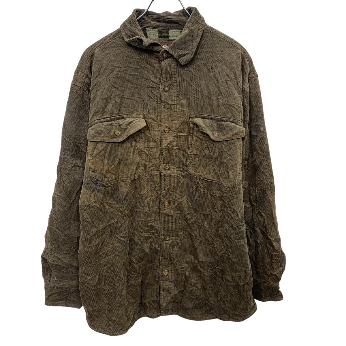 【中古】【古着】 シャツジャケット M ブラウン ボタン コーデュロイ 胸ポケット カジュアルシャツ アウター 古着卸 アメリカ仕入 a703-6890