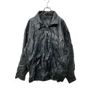 【中古】【古着】 Napoline レザージャケット XLサイズ位 表記サイズXL パッチワーク ブラック古着卸 アメリカ仕入 a704-5030