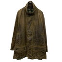 【中古】【古着】 Barbour オイルドジャケット C50 ブラウン系 バブアー ジップアップ スナップボタン 90s 襟コーデュロイ 古着卸 アメリカ仕入 a704-5039