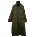 【中古】【古着】 Barbour オイルドジャケット C40 XL~ カーキ バブアー ジップアップ スナップボタン ロング丈 バーレー 古着卸 アメリカ仕入 a704-5041