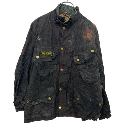 【中古】【古着】 Barbour オイルドジャケット L〜 ブラック バブアー ジップアップ スナップボタン インターナショナル 古着卸 アメリカ仕入 a704-5043 【中古】【古着】 Barbour オイルドジャケット L〜 ブラック バブアー ジップアップ スナップボタン インターナショナル 古着卸 アメリカ仕入 a704-5043