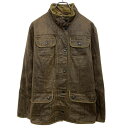 【中古】【古着】 Barbour ジャケット L~ ブラウン バブアー ジップアップ スナップボタン モックネック マルチポケット 古着卸 アメリカ仕入 a704-5045