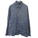 【中古】【古着】 Polo Ralph Lauren 長袖 ストライプシャツ 17 XL〜 ブルー ホワイト ポロラルフローレン ボタン カジュアル 古着卸 ア...