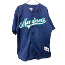 【中古】【古着】 TRUEFMAN ゲームシャツ Lサイズ位 表記サイズL 2000年 ICHIRO イチロー MLB ネイビー 古着卸 アメリカ仕入 a704-5084
