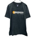 【中古】【古着】 Champion プリントTシャツ L チャコールグレー ホワイト系 チャンピオン プルオーバー バックプリント 古着卸 アメリカ仕入 a704-5108