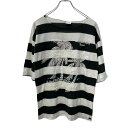 【中古】【古着】 BREAKAWAY 半袖 プリント ボーダーTシャツ レディース M ホワイト ブラック USA製 古着卸 アメリカ仕入 a704-5134