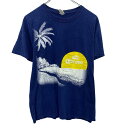 【中古】【古着】 FRUIT OF THE LOOM プリントTシャツ M ブルー フルーツオブザルーム プルオーバー ビックプリント サーフ 古着卸 アメリカ仕入 a704-5158(4)