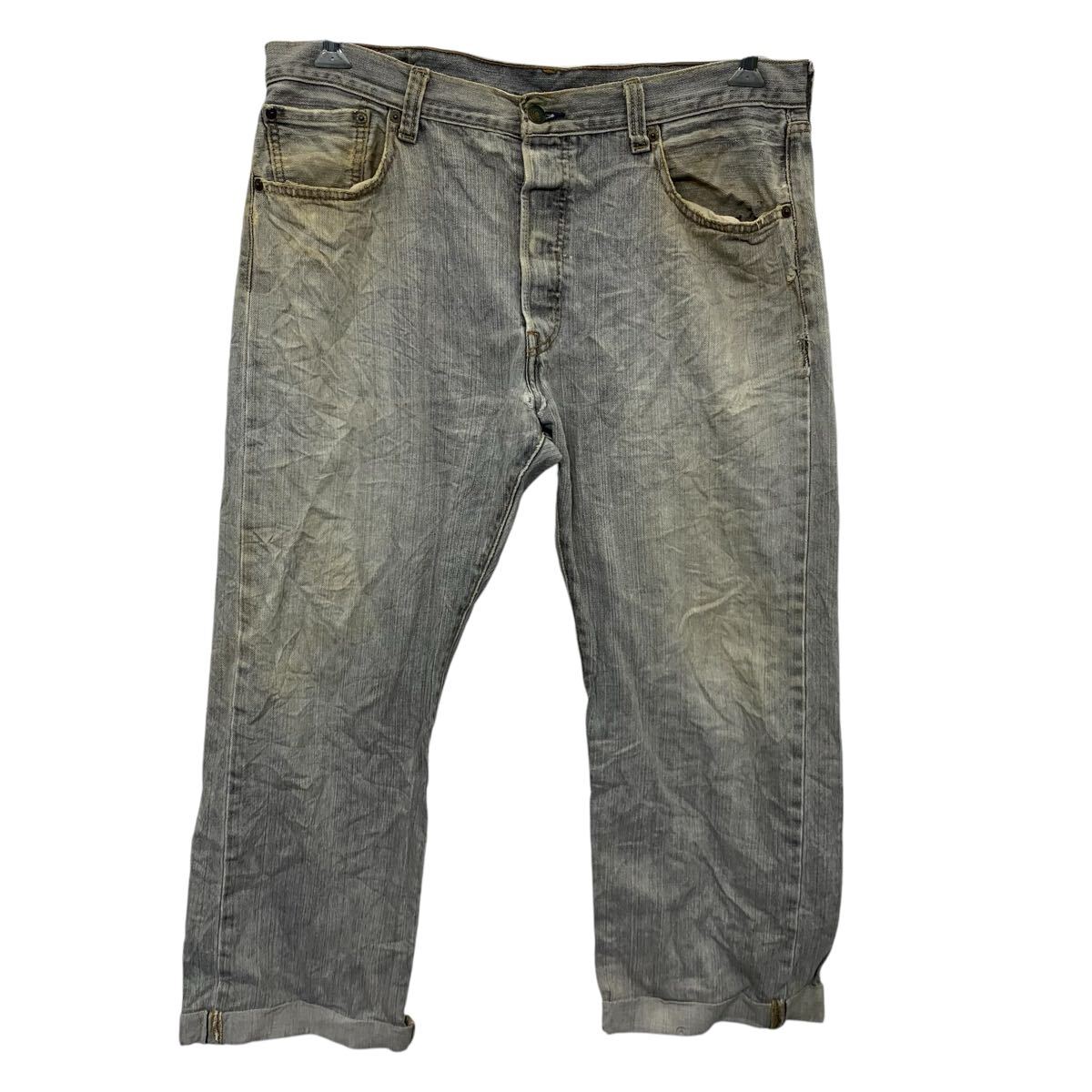 【中古】【古着】 Levi's 501 デニムパンツ W36 リーバイス 色落ちブラック ビッグサイズ カジュアル アメカジ 古着卸 アメリカ仕入 2504-59