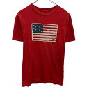 【中古】【古着】 POLO RALPH LAUREN プリントTシャツ L レッド ポロラルフローレン プルオーバー 星条旗 シンプル 古着卸 アメリカ仕入 a704-5187