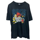 【中古】【古着】 ANGRY BIRDS キャラクターTシャツ XL ブラック アングリーバード プルオーバー ビッグサイズ プリント 古着卸 アメリカ仕入 a704-5216