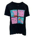 【中古】【古着】 PePPaPig キャラクターTシャツ M ブラック ピンク ブルー プルオーバー ビッグプリント 古着卸 アメリカ仕入 a704-5223