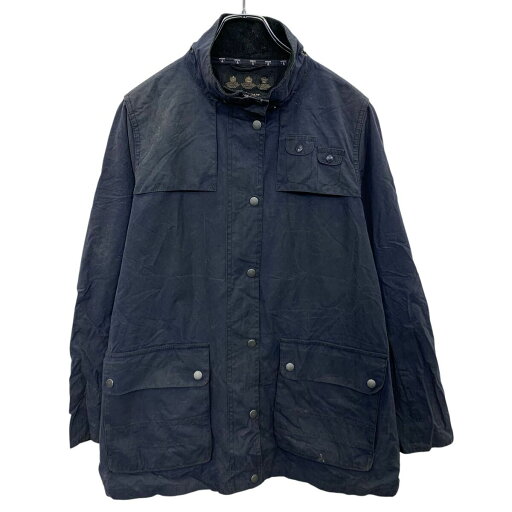 【中古】【古着】 Barbour オイルドジャケット 10 M〜 ネイビー バブアー ジップアップ スナップボタン モックネック 古着卸 アメリカ仕入 a704-5246 【中古】【古着】 Barbour オイルドジャケット 10 M〜 ネイビー バブアー ジップアップ スナップボタン モックネック 古着卸 アメリカ仕入 a704-5246