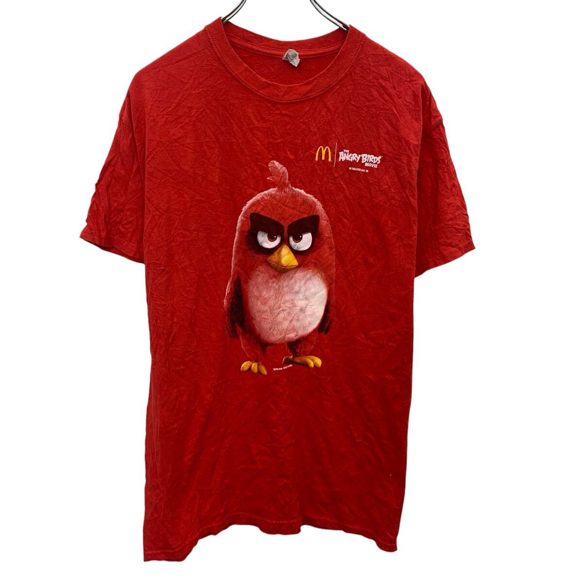 【中古】【古着】 GILDAN キャラクターTシャツ M〜 レッド ギルダン プルオーバー アングリーバード プリントTシャツ 古着卸 アメリカ仕入 a704-5260