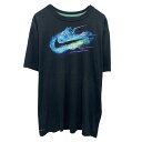 【中古】【古着】 NIKE ロゴTシャツ XL ブラック ナイキ プルオーバー ビッグサイズ ビッグロゴ クルーネック カットソー 古着卸 アメリカ仕入 a704-5265