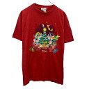 【中古】【古着】 Disney キャラクターTシャツ M レッド ディズニー プルオーバー 00s クルーネック カットソー 古着卸 アメリカ仕入 a704-5268