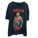 【中古】【古着】 AVENUE 1975 プリントTシャツ 3XL ブラック プルオーバー ビッグサイズ バックプリント DEVIN 格闘技 古着卸 アメリカ仕入 a704-5274