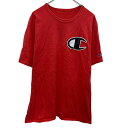 【中古】【古着】 Champion ロゴTシャツ L~ レッド チャンピオン プルオーバー ビッグロゴ 刺繍 シンプル カットソー 古着卸 アメリカ仕入 a704-5302