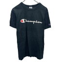 【中古】【古着】 Champion ロゴTシャツ M ブラック チャンピオン プルオーバー シンプル カットソー 古着卸 アメリカ仕入 a704-5309