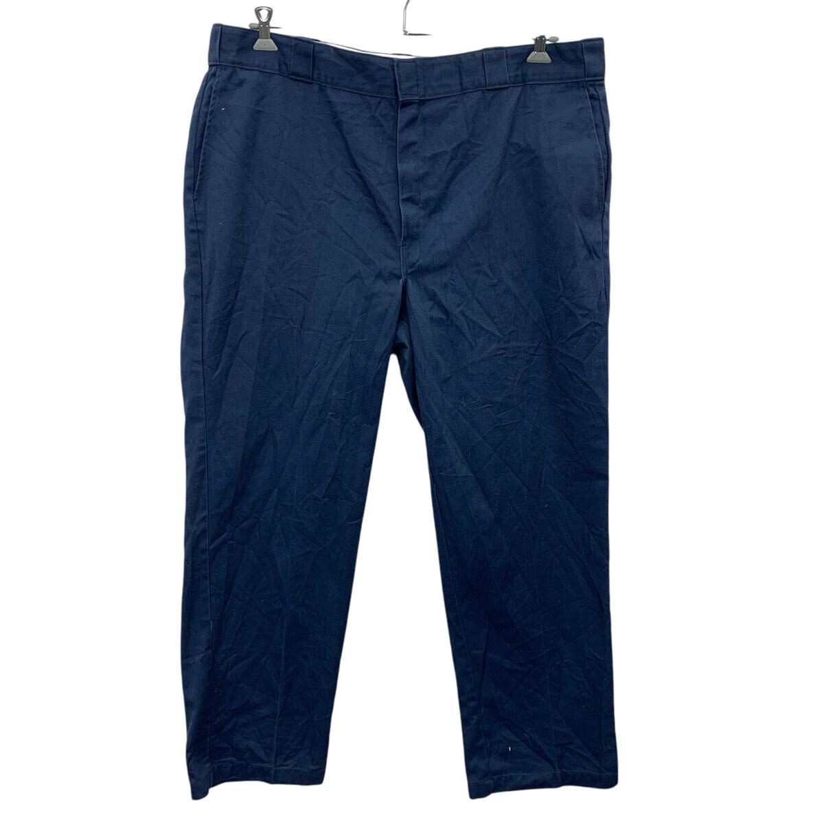 【中古】【古着】 Dickies ワークパンツ W42 ディッキーズ ブルー ジップアップ ビッグサイズ ワーク ボトムス 古着卸 アメリカ仕入 2504-129