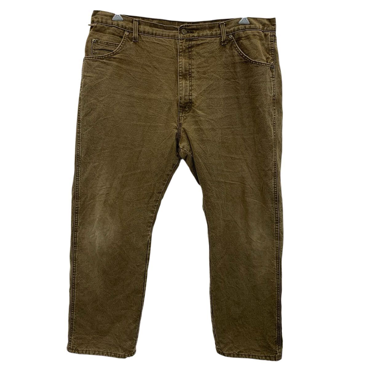 【中古】【古着】 Wrangler デニムパンツ W42 ラングラー ブラウン系 ジップアップ ビッグサイズ コットン ジーンズ 古着卸 アメリカ仕入 2504-199