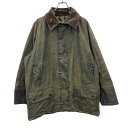 【中古】【古着】 Barbour オイルドジャケット Lサイズ位 表記サイズC42 バブアー 80年代 BEAUFORT 襟コーデュロイ カーキ 古着卸 アメリカ仕入 a704-5406