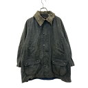 【中古】【古着】 Barbour オイルドジャケット Lサイズ位 表記サイズC42 バブアー BEDALE 襟コーデュロイ ネイビー 古着卸 アメリカ仕入 a704-5434