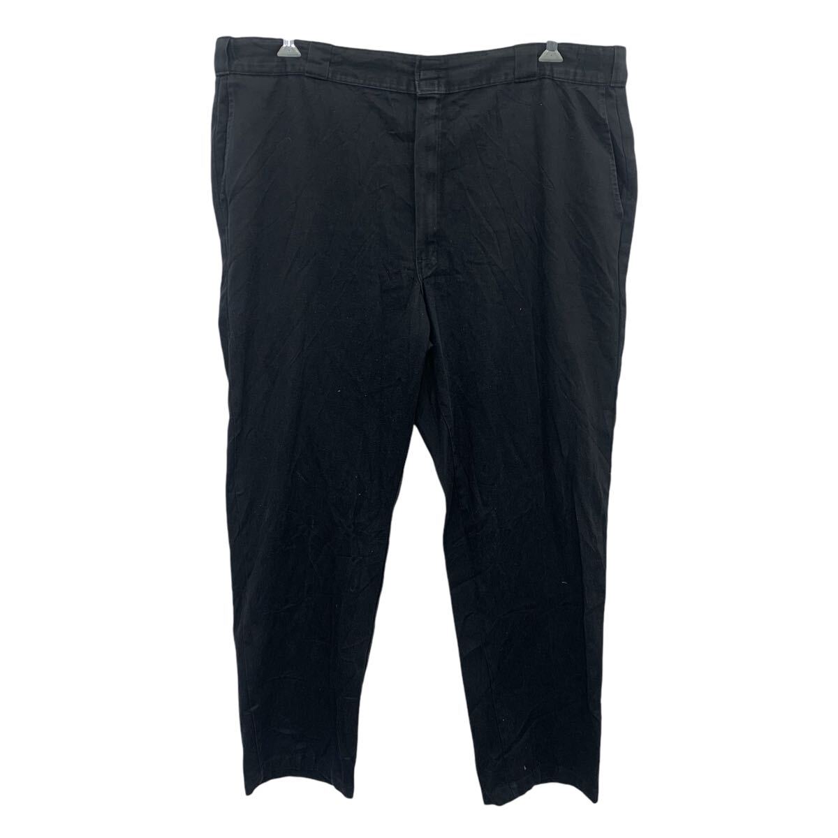 【中古】【古着】 Dickies ワークパンツ W44 ディッキーズ ブラック ジップアップ ビッグサイズ ワーク シンプル ボトムス 古着卸 アメリカ仕入 2504-230