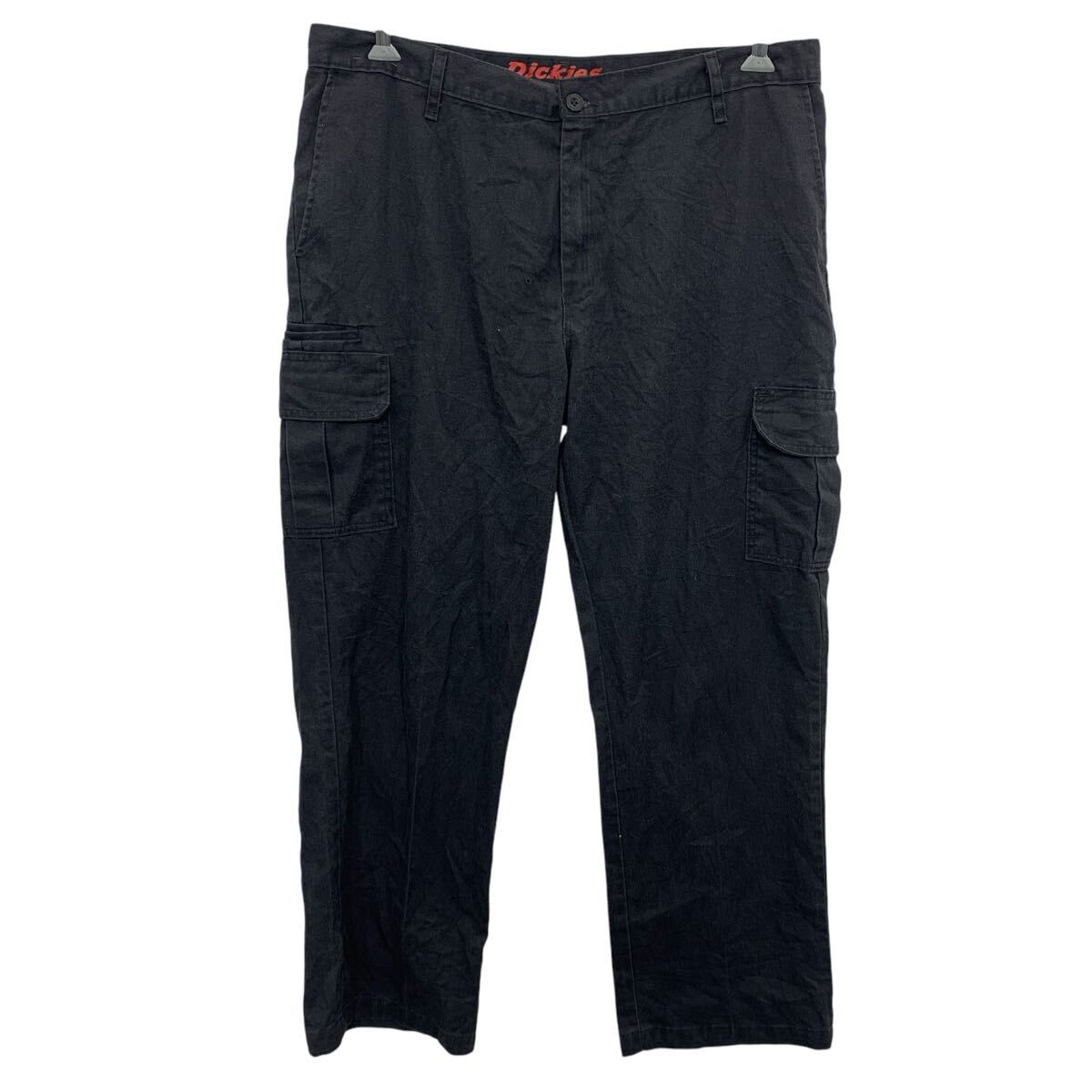 【中古】【古着】 Dickies ワークパンツ W38 ディッキーズ ブラック ジップアップ ビッグサイズ ワーク ボトムス 古着卸 アメリカ仕入 2504-235