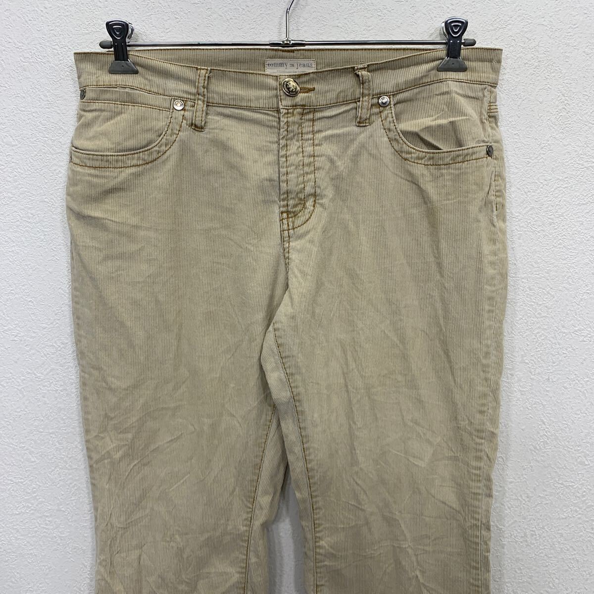 【中古】【古着】 tommy jeans コーデュロイパンツ 15 M〜 トミージーンズ ベージュ ジップアップ フレア ボトムス 古着卸 アメリカ仕入 2504-267