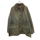 【中古】【古着】 Barbour オイルドジャケット XLサイズ位 表記サイズC46 バブアー 90年代 BEDALE 襟コーデュロイ カーキ 古着卸 アメリカ仕入 a704-5471