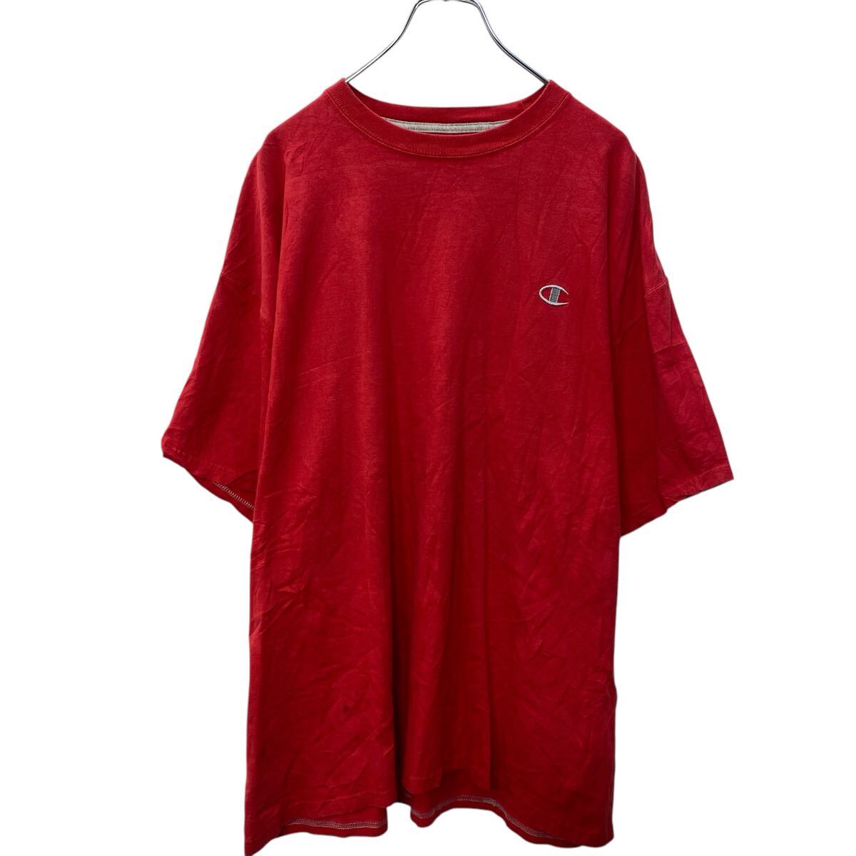 【中古】【古着】 Champion 半袖 ロゴTシャツ 2XL レッド チャンピオン ビッグサイズ ワンポイントロゴ 古着卸 アメリカ仕入 a704-5514