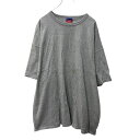 【中古】【古着】 Champion 半袖 無地Tシャツ 3XL グレー チャンピオン ビッグサイズ 袖ロゴ ヘビィウエイト 古着卸 アメリカ仕入 a704-5538