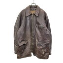 【中古】【古着】 レザージャケット Lサイズ位 50年代 TALONジップ ホースハイド ブラウン 古着卸 アメリカ仕入 a704-5548