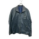 【中古】【古着】 パイロット レザージャケット Lサイズ位 フランス YKKジップ 単丈 ネイビー 古着卸 アメリカ仕入 a704-5552
