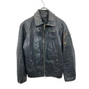【中古】【古着】 Pierre Jacques パイロット レザージャケット Mサイズ位 表記サイズ44 70年代~ フランス ブラック 古着卸 アメリカ仕入 a704-5554