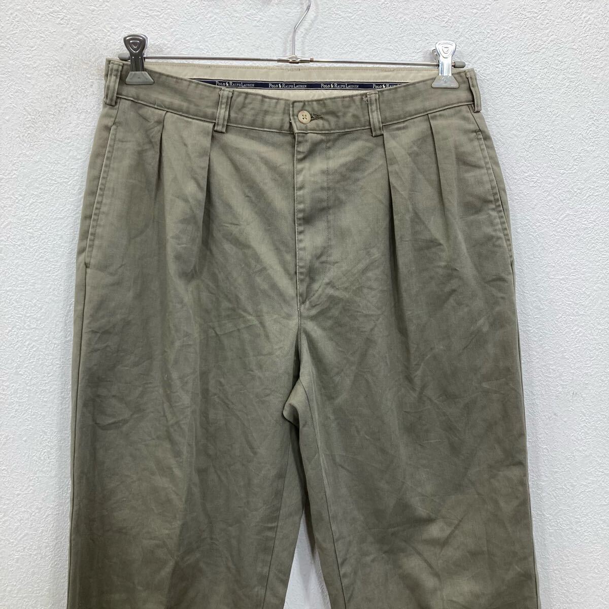 【中古】【古着】 Polo Ralph Lauren チノパン W34 ポロラルフローレン ベージュ メキシコ製 古着卸 アメリカ仕入 2504-330