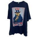 【中古】【古着】 Keya プリントTシャツ XL ネイビー プルオーバー ビッグサイズ ビッグプリント ドナルド・トランプ 古着卸 アメリカ仕入 a704-5598