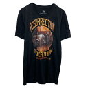 【中古】【古着】 プリントTシャツ M ブラック プルオーバー ビッグプリント クルーネック コットン カットソー 古着卸 アメリカ仕入 a704-5599