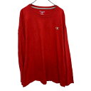 【中古】【古着】 Champion 長袖 ロゴTシャツ 2XL レッド チャンピオン プルオーバー ビッグサイズ シンプル 古着卸 アメリカ仕入 a704-5610