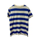 【中古】【古着】 半袖 ボーダーTシャツ レディース S位 ブルー アイボリー シングルステッチ 古着卸 アメリカ仕入 a704-5632